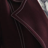 25 Autumn Heavy Industry Color Colliding Double Line In The Long Coat Jacket Women 1822 HZ1208