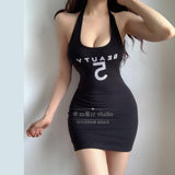 Sports Hanging Neck Slings Women's Summer Dress Hottie Pure Lusty Temperament Thai Design Sense Thin Ass Short Skirt HZ1208