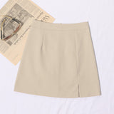 Real-Shooting Half-Dressed New Spring And Summer 2025 New Suit Skirt High-Waisted Hip-Proof Open-Fork Skirt 8871 HZ1208
