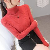 High-Necked Sweater Women's Autumn And Winter Set-Up Bottom Shirt 2025 New Fashion Knitting Top HZ1208