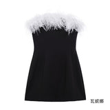 Women's New One-Word Collar Elastic Sexy Hot Babes Dress HZ1208