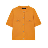 Z Spring 2025 New Women's Short-Sleeved Simple Fashion Knitted Jacket Skirt 1822025 1822025 HZ1208